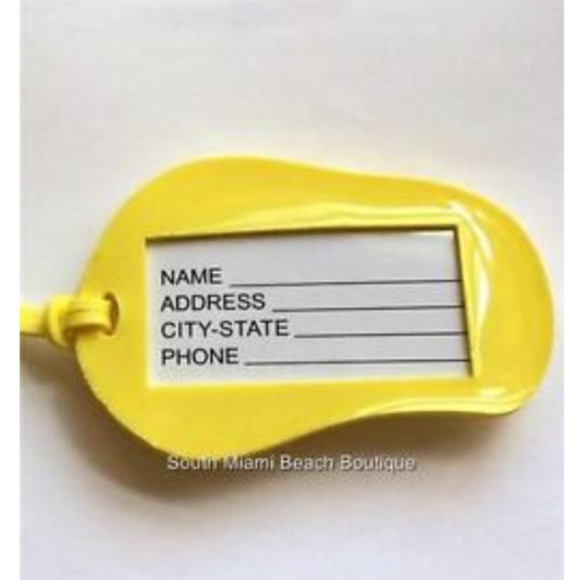 2 TAGS Yellow Starfish Flip Flop Luggage Tag - Picture 5 of 6